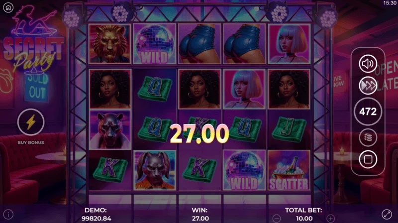 Secret Party - win in the base game